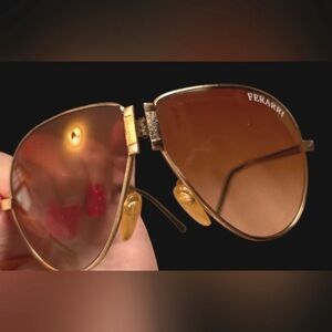 Ferrari Gold Folding Aviator Sunglasses
